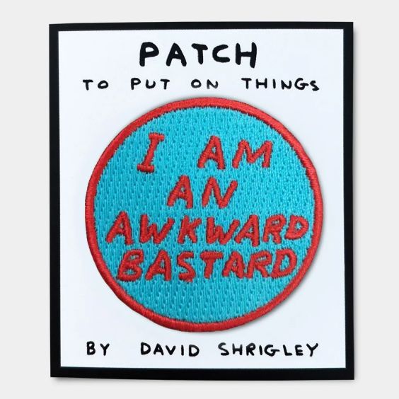 David Shrigley Awkward Bastard Embroidered Patch