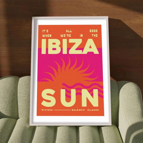 East End Prints Ibiza Sun A3 Print