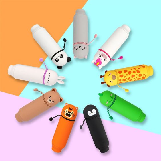 Legami Silicone Zip Pencil Case Teddy Bear