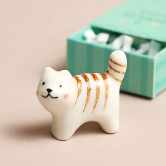Lisa Angel Tiny Matchbox -  'Purrfect' Ceramic Cat 