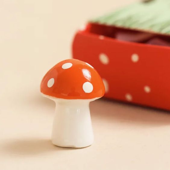 Lisa Angel Tiny Matchbox - Ceramic Mushroom