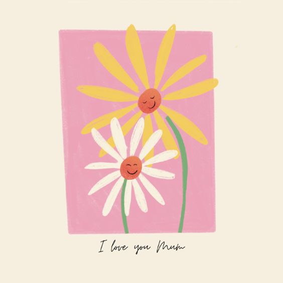 I Love You Mum Flowers Mother's Day Card