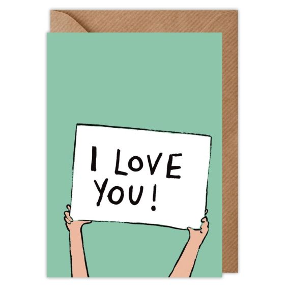 Love You Sign Valentines Card