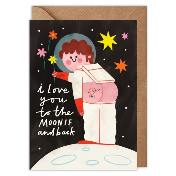 Love You To The Moonie & Back Valentines Card