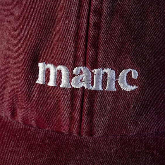 Manc Slogan Cap Vintage Red