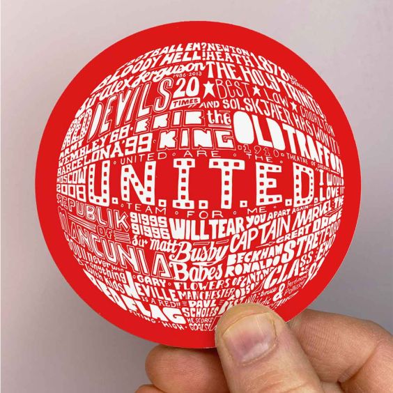 Round Man United Red Coaster