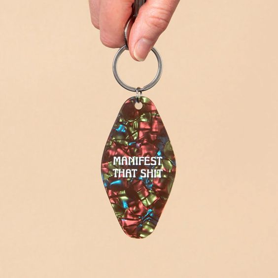 Manifest That Shit Retro Keyring