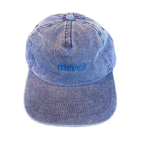 Merci Slogan Cap Blue