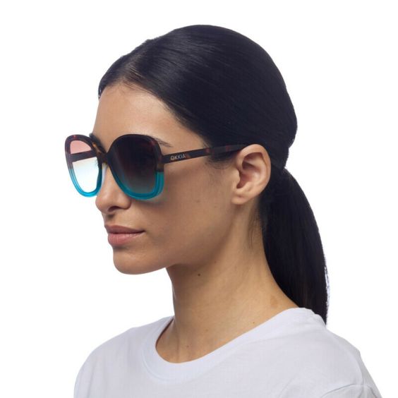 OKKIA Anna Sunglasses - Bright Blue Havana