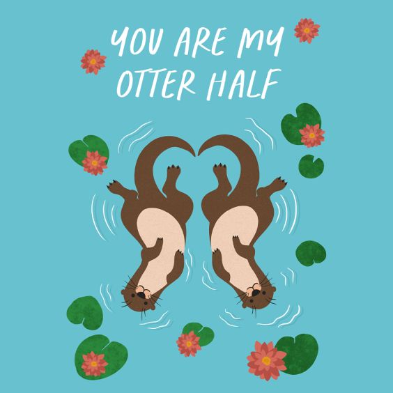Otter Half Valentines Card
