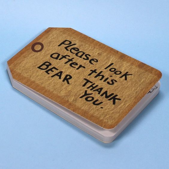 Half Moon Bay Paddington Bear Tag Shaped Mini Notebook