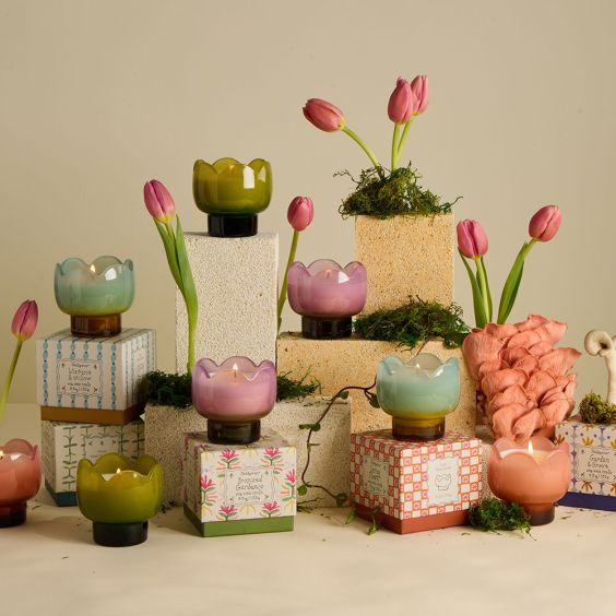 Paddywax Tulip Glass Scented Candle - Wisteria & Willow