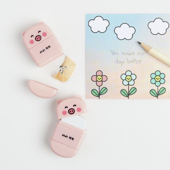 Paper Poetry Chingu Pig Eraser + Sharpener