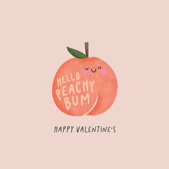 Peachy Bum Valentines Card