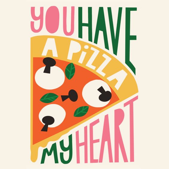 Pizza My Heart Valentines Card