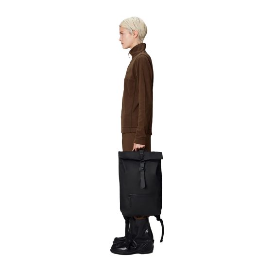 Rains Rolltop Rucksack Black
