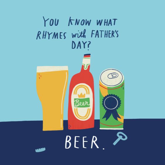 Rhymes With Beer Father's Day Card