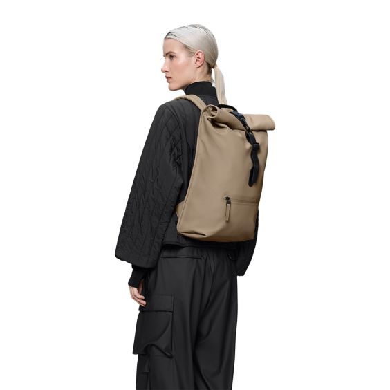 Rains Rolltop Rucksack - Beige