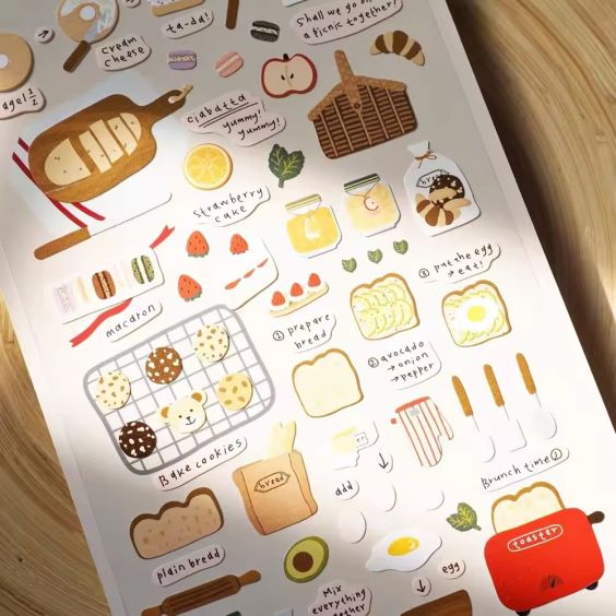 Suatelier Sticker Sheet 1083 I Like Bread