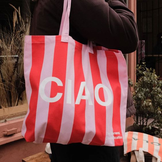 The General Classification Ciao Striped Tote Bag - Pink & Red