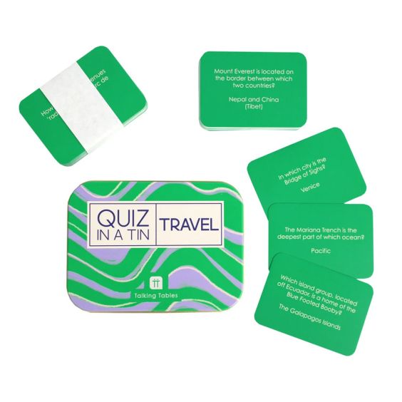 Travel Trivia Quiz in a Tin