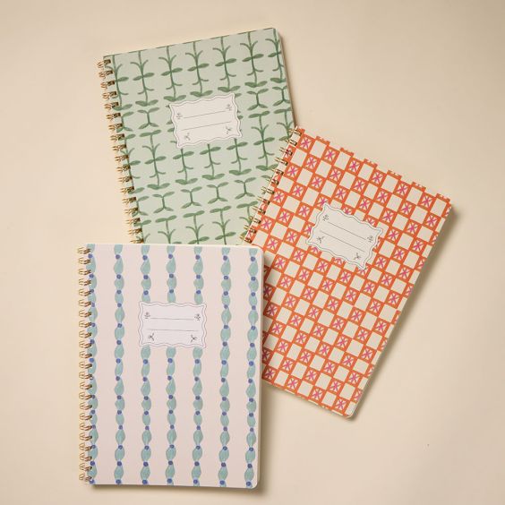 Designworks Tulip A4 Twin Wire Notebook - Orange Check