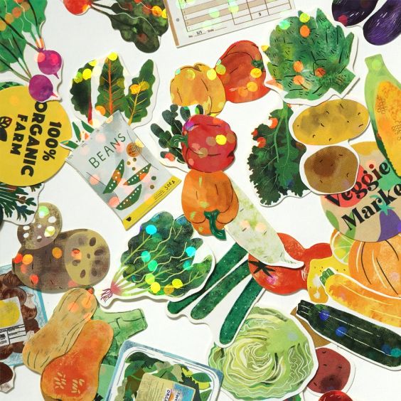Haco Box of Stickers - Veggie Market