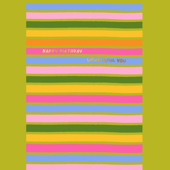 Wonderful You Stripes Foil Card