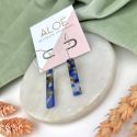 Aloe Blue Tortoiseshell Baton Earrings