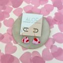 Aloe Pink & Red Terrazzo Clay Hoop Earrings