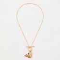 Fable England Enamel Moth & Leaf Charm Necklace