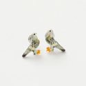 Fable England Enamel Pigeon Stud Earrings