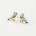 Fable England Enamel Pigeon Stud Earrings