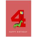 Happy 4th Birthday - Dinosaur 