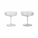 Ferm Living Ripple Champagne Saucers, Clear (Set of 2)
