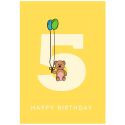 Happy 5th Birthday - Teddy Bear