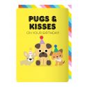 Pugs & Kisses Birthday Magnet Card