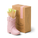 Cowboy Ceramic Boot Match Holder (25 Pcs) - Pink
