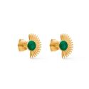 Enamel Copenhagen Soleil Stud Earrings - Petrol Green 