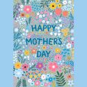 Floral Blue Happy Mother's Day Card