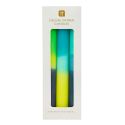 Marble 3 Tone Ombre Blue, Yellow & Green Dinner Candles - 3 Pack