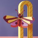 3D Purple Eyed Butterfly