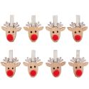 Christmas Reindeer Wooden Clips