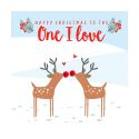 Kissing Reindeers The One I Love Card