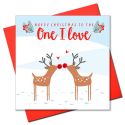 Kissing Reindeers The One I Love Card