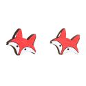 Robin Valley Hand Painted Fox Earrings