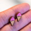 Robin Valley Hand Painted Ice Cream Cone Earrings