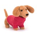 Jellycat Sweater Sausage Dog - Pink