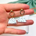 Aloë Wavy Gold Dalmatian Dangle Studs