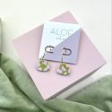 Aloë X Utility 24k Gold Plated Pink & Green Terrazzo Hoops